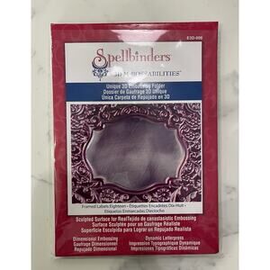 Spellbinders 3D Embossing Folder E3D-006 Framed Labels Eighteen